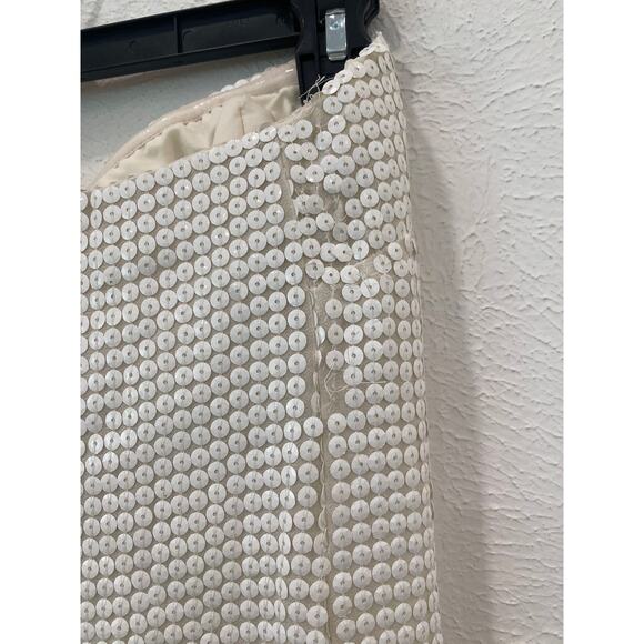 Anthropologie Forever That Girl White Sequin Midi Strapless Dress Small NWT - Picture 12 of 13